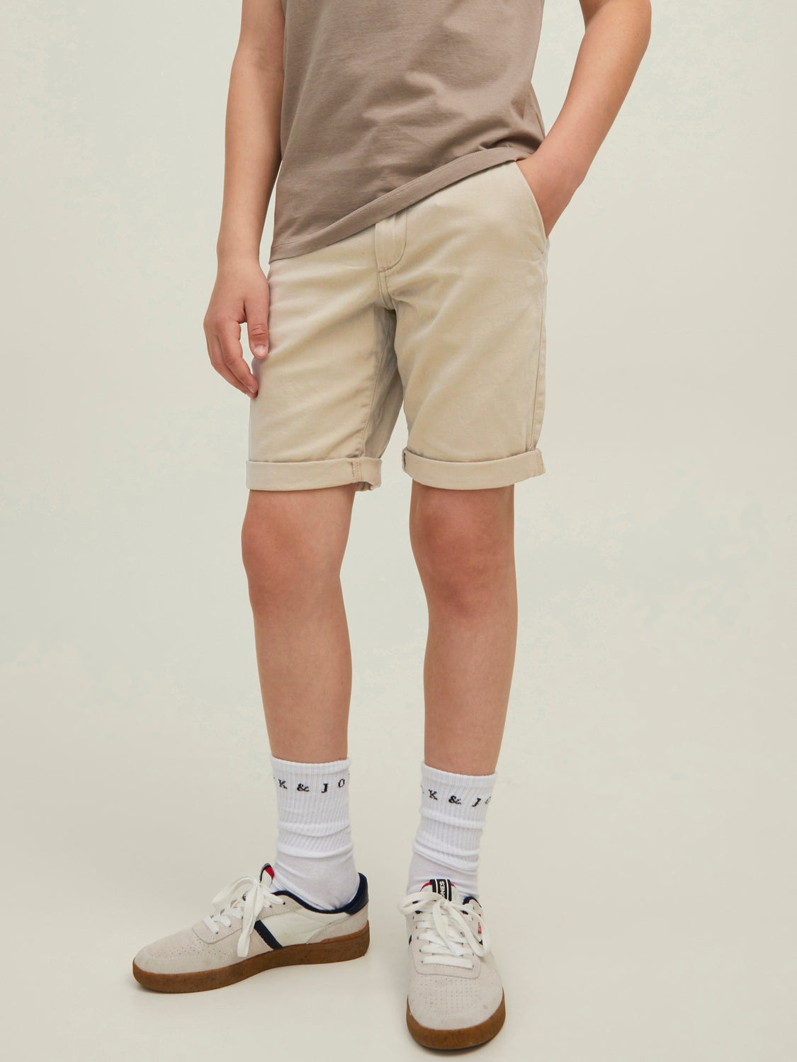 JPSTDAVE JJCHINO SHORTS AKM JNR Oxford tan