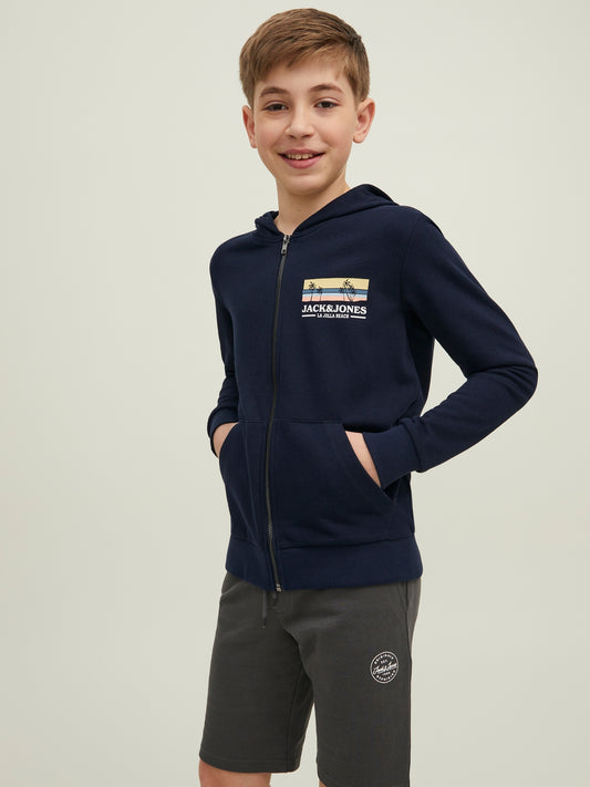 JORMALIBU BRANDING SWEAT ZIP HOOD JNR navy blazer