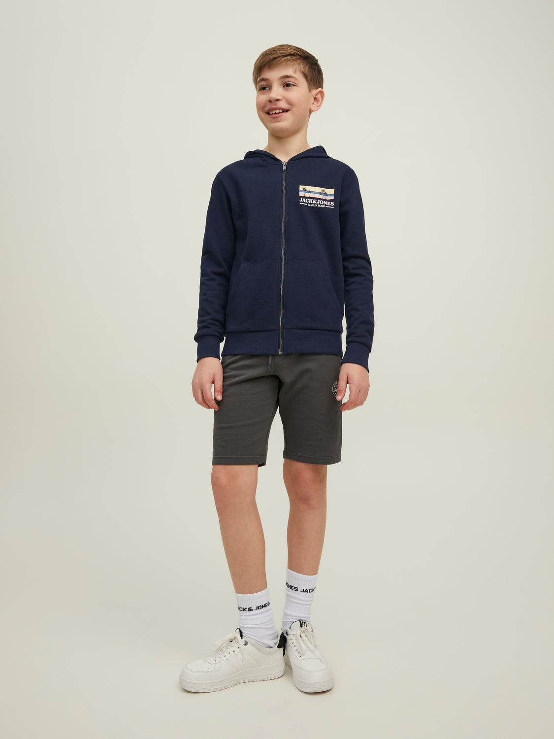 JORMALIBU BRANDING SWEAT ZIP HOOD JNR navy blazer