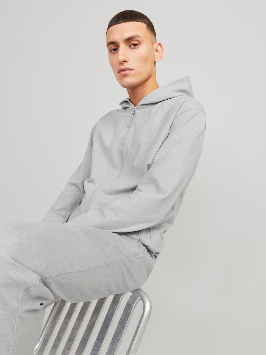 JCOCLOUD SWEAT ZIP HOOD NOOS light grey melange