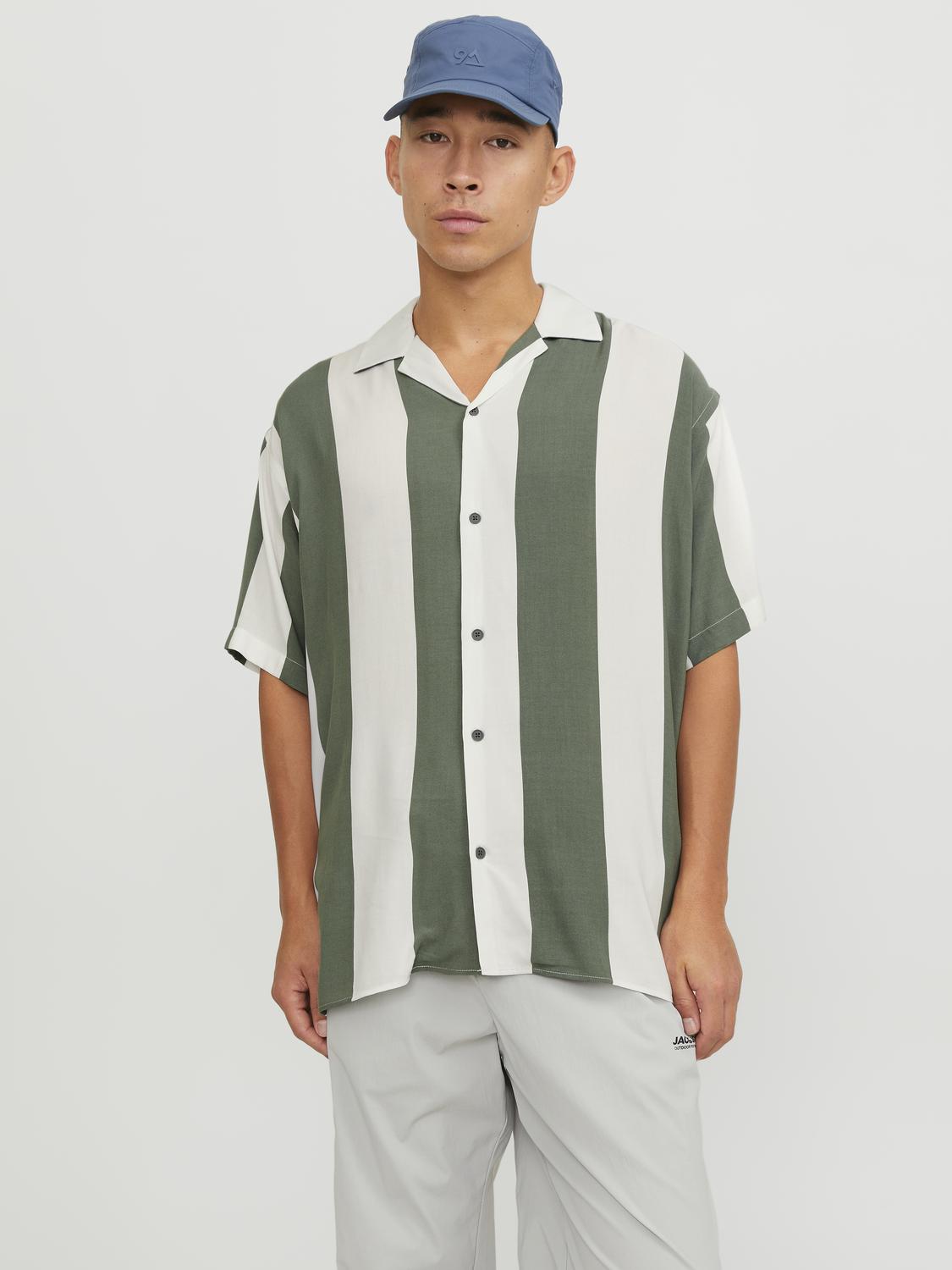 JCOJEFF AOP RESORT SHIRT SS RELAX LN agave green/stripe