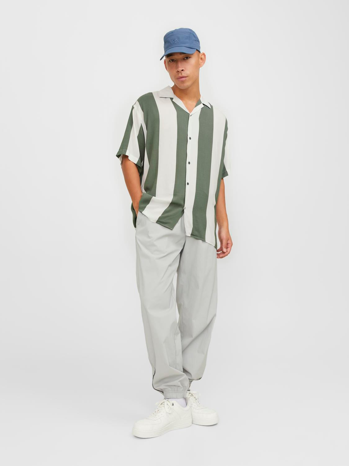 JCOJEFF AOP RESORT SHIRT SS RELAX LN agave green/stripe