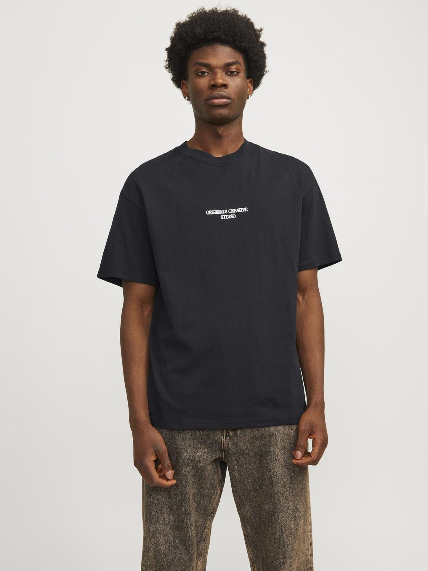 JORNOTO GRAPHIC BACK TEE SS CREW NECK LN black