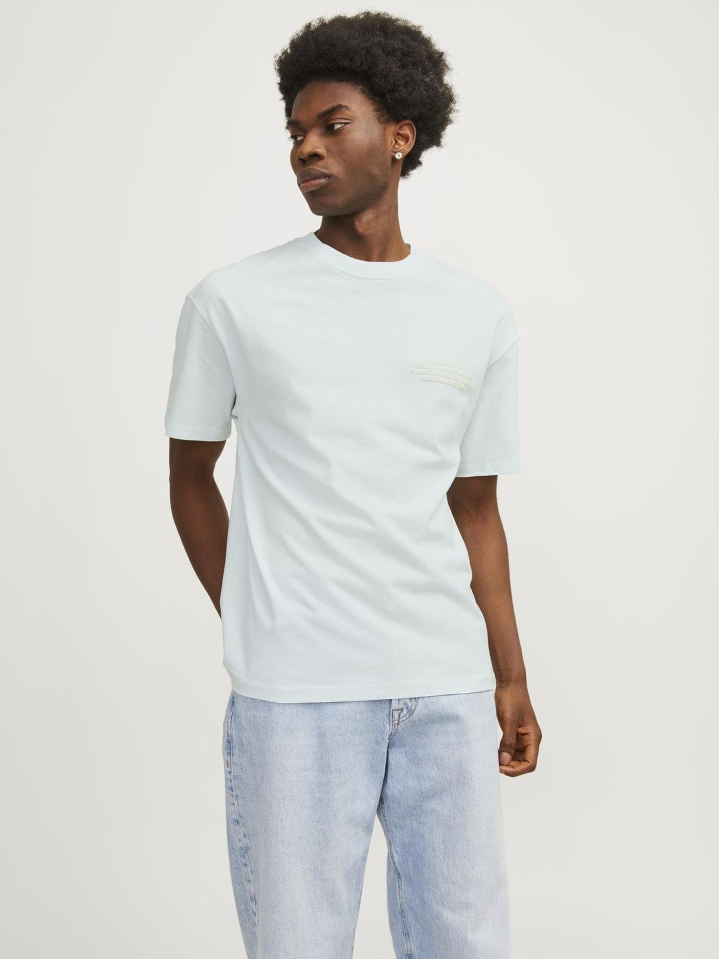 JORNOTO GRAPHIC BACK TEE SS CREW NECK LN skylight