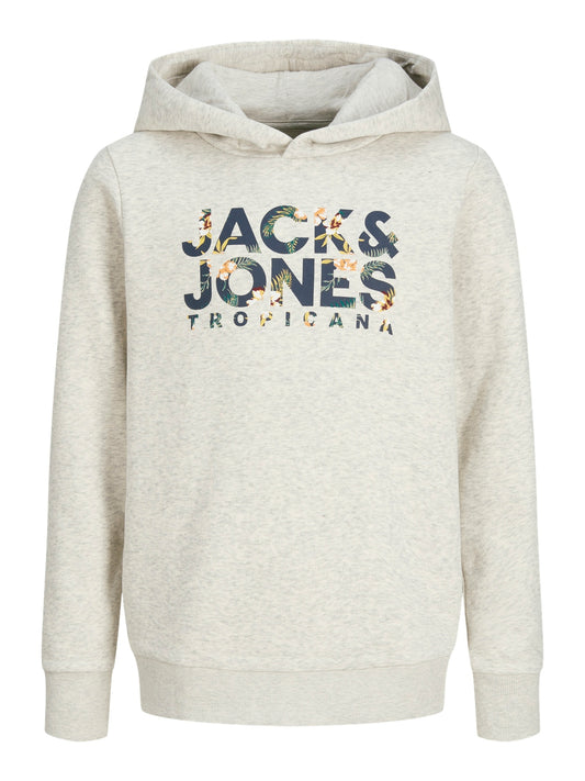 JJBECS SHAPE SWEAT HOOD JNR white melange