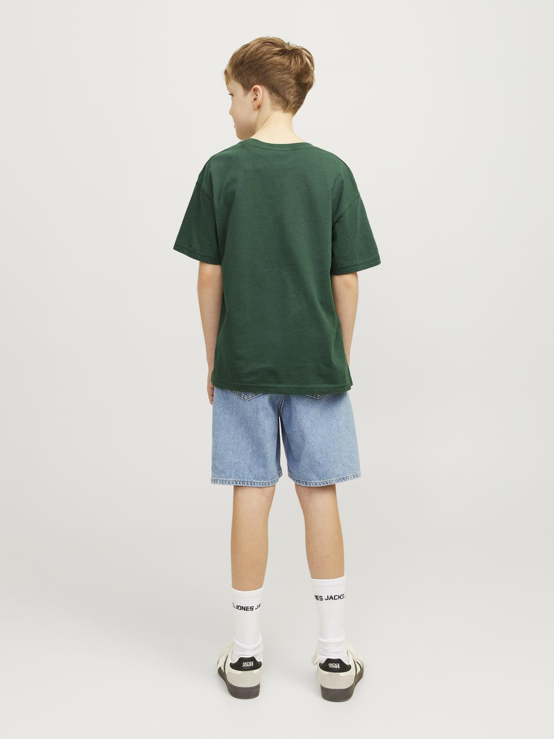 JJCORY TEE SS CREW NECK JNR dark green