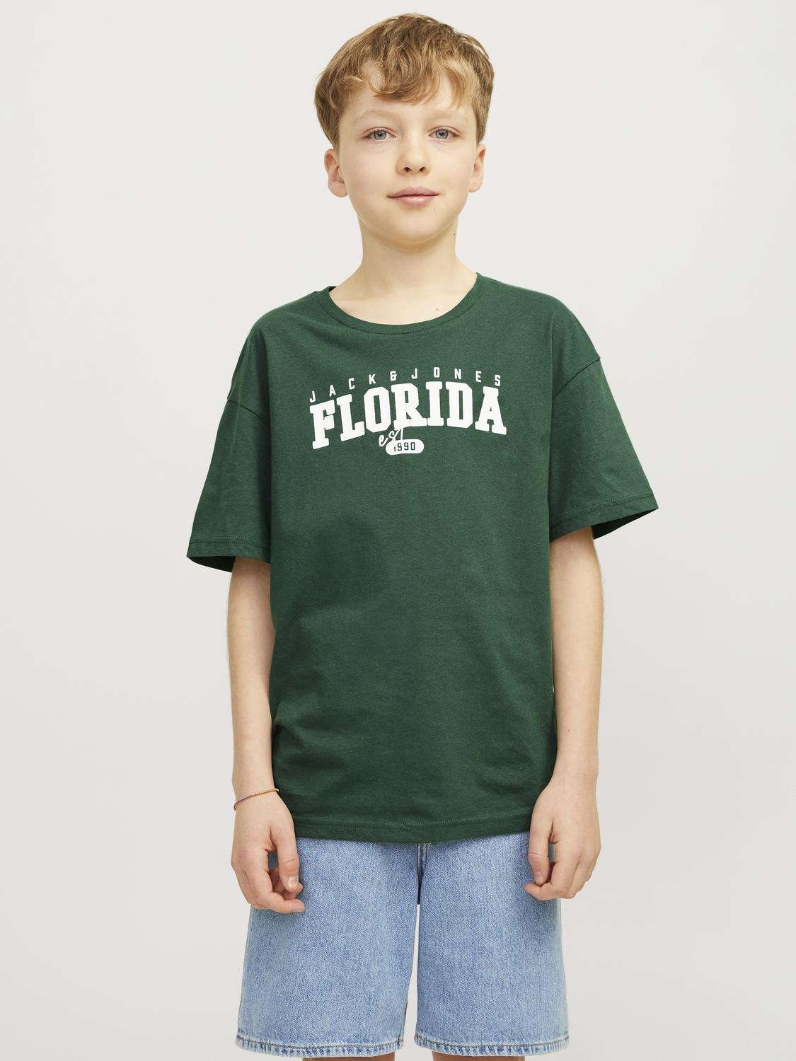 JJCORY TEE SS CREW NECK JNR dark green