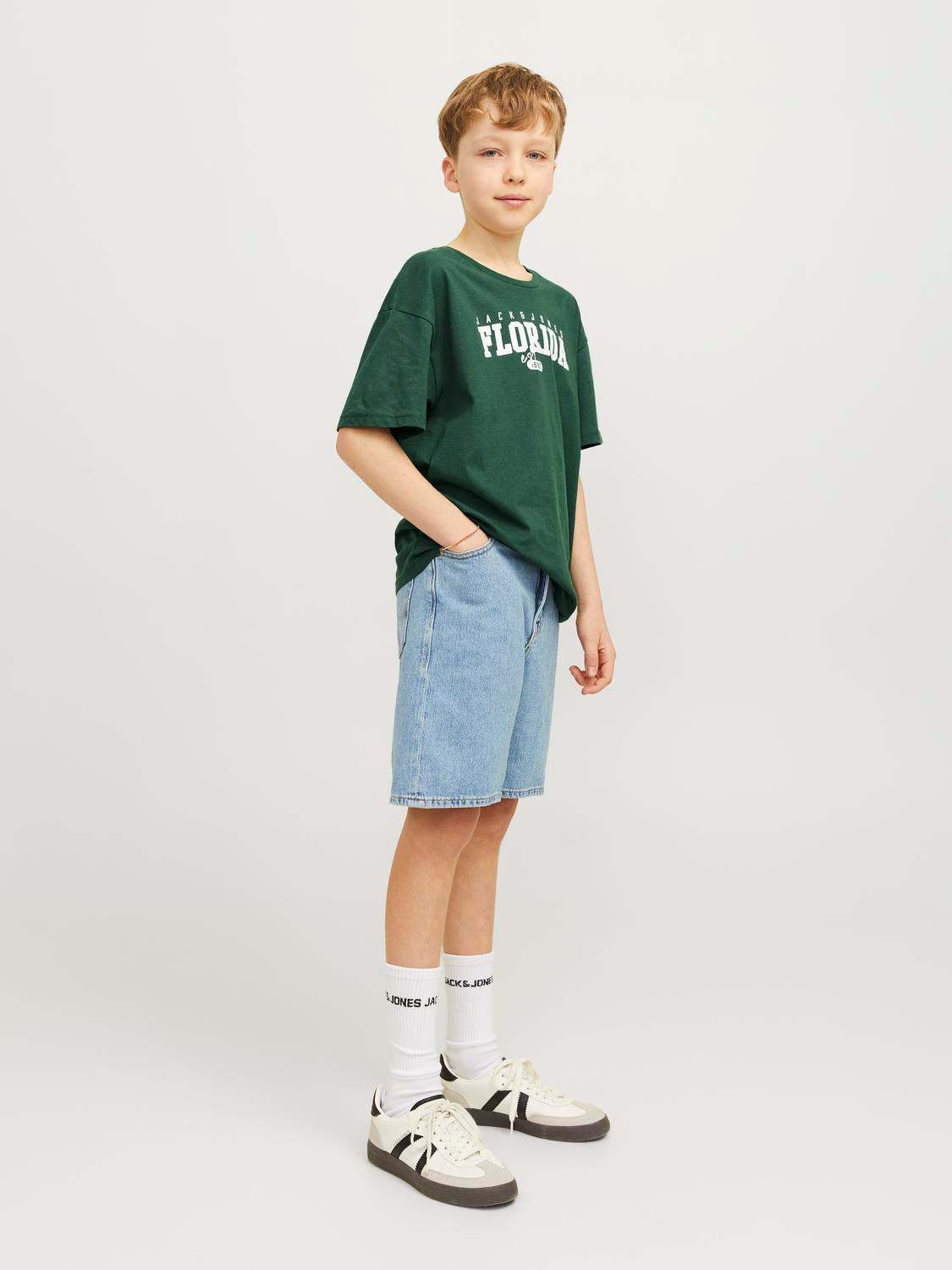 JJCORY TEE SS CREW NECK JNR dark green