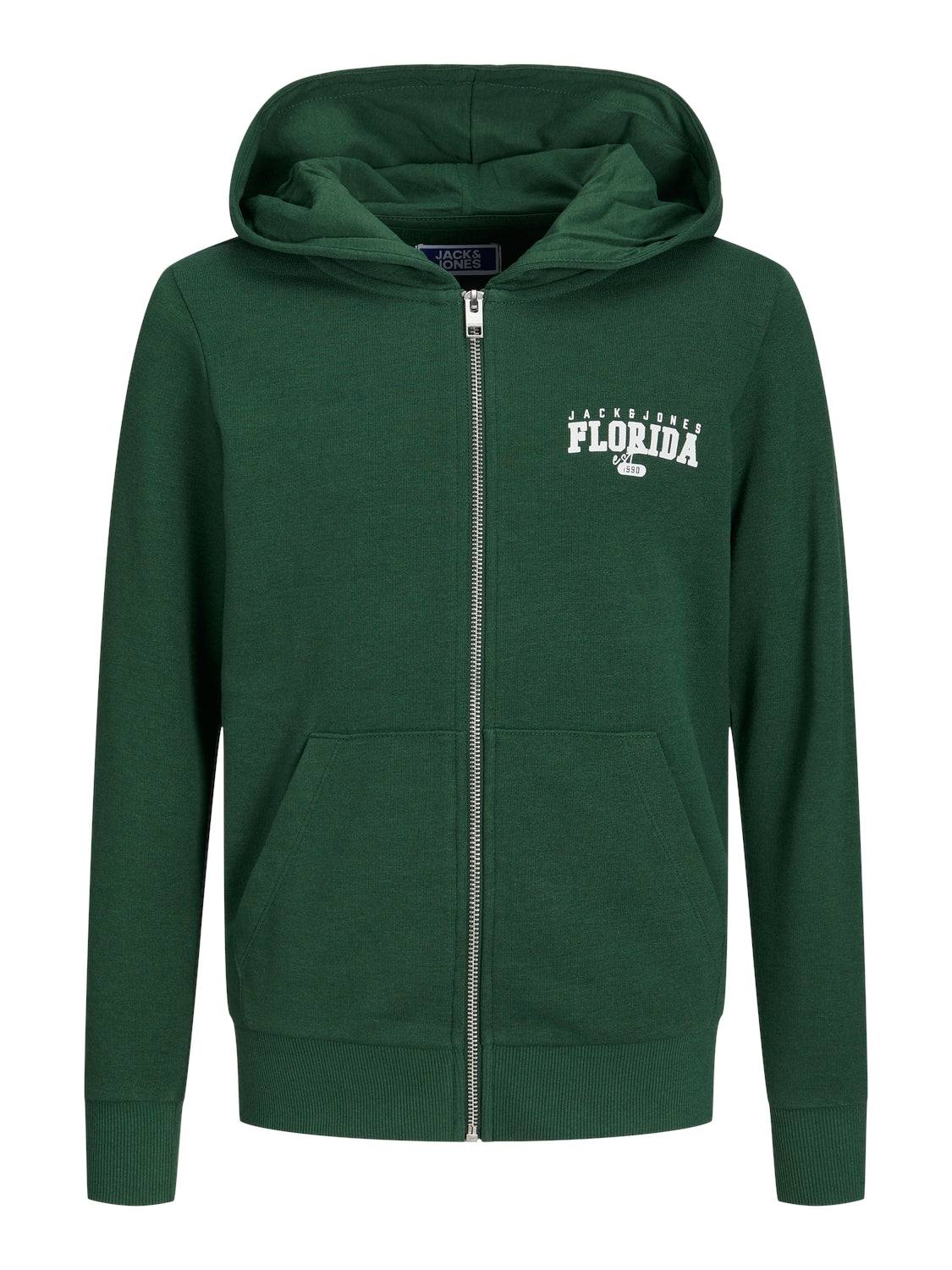 JJCORY SWEAT ZIP HOOD JNR dark green